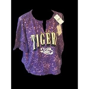 LSU Tigers‎ Womens T Shirt XL Wear By Erin Andrews Purple Tie Dye NCAA NWT